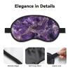 Soft Sleep Mask Comfortable Blackout Eye Mask with Adjustable Strap Marble Purple Eye Shade Cover for Women Men Deep Rest Travel Work Home view 4
