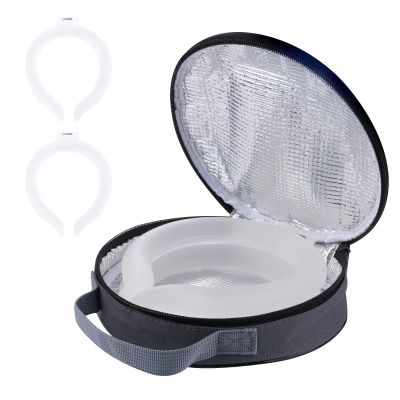 2PCS PCM Neck Cooling Tube with Insulated Bag, Reusable Ice Ring Neck Cooler Wrap, Wearable Cooling Neck Ring for Hot Summer Weather Outdoor Work, TPU Freezable Collar (White*2)