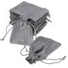 uxcell 20 Pcs Burlap Bags with Drawstring, 2.8 x 3.5 Inch Favor Sacks Bag Jewelry Pouches for Christmas Thanksgiving Birthday Wedding Party Gifts Bags, Silver Gray view 1