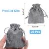 uxcell 20 Pcs Burlap Bags with Drawstring, 2.8 x 3.5 Inch Favor Sacks Bag Jewelry Pouches for Christmas Thanksgiving Birthday Wedding Party Gifts Bags, Silver Gray view 2