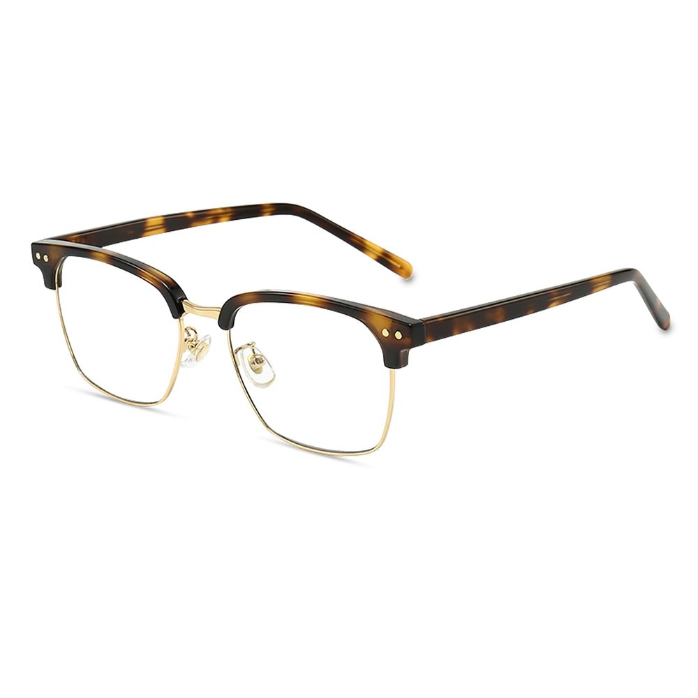 SooGree Blue Light Blocking Glasses Men Women Half Frame UV400 Glasses Clear Lens Anti Eyestrain Glasses Computer Gaming (Metal, SG2152 Gold)