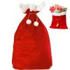 Giant Santa Sack, 27.5 X 39.4 Inch, Velvet Christmas Storage Bag With White Edging, Red Drawstring Closure, Pompoms Storing & Party Decoration view 1