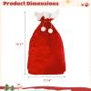 Giant Santa Sack, 27.5 X 39.4 Inch, Velvet Christmas Storage Bag With White Edging, Red Drawstring Closure, Pompoms Storing & Party Decoration view 2