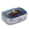 Sea Otters Painting Pill Box Pill Organizer Pill Case 2 Compartment Medicine Pill Organizer Small Pill Case Pill Container Pill Holder Cute Pill Box Mini Pill Case view 3