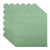 100 Pcs 5 x 5 Inch 2 Ply Scalloped Cocktail Napkins Bridal Shower Dessert Napkins Folded Wedding Party Napkins Anniversary Reception Napkins Decorative Square Napkins for Birthday Green view 1