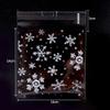 100 Pcs 14 x 14cm Christmas Snowflake Cookie Bags Resealable Cellophane Candy Bags Self Adhesive Xmas Treat Bags Snack Wrapping Bag Small Business Packaging Cello Bags for Wedding Party White view 3