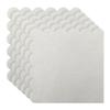 100 Pcs 5 x 5 Inch 2 Ply Scalloped Cocktail Napkins Bridal Shower Dessert Napkins Folded Wedding Party Napkins Anniversary Reception Napkins Decorative Square Napkins for Birthday White view 1