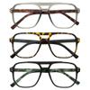 LookLux Oversized Aviator Reading Glasses Men with Blue Light Blocking, 3 Pack Retro Reading Glasses Computer Readers Men 3.5 view 1