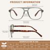 LookLux Oversized Aviator Reading Glasses Men with Blue Light Blocking, 3 Pack Retro Reading Glasses Computer Readers Men 3.5 view 3