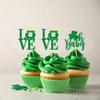 Sleyberoy St. Patrick's Day Cake Toppers-Green Clover Deisgn Birthday Cake Decoration Supplies (cup) view 1