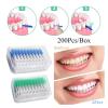 KHOGSBPSW Manual Toothbrush Interdental Silicone Brushes Dental Toothpicks Brush Between Teeth with Thread Oral Cleaning Tools Toothbrush(200pcs Green) view 3