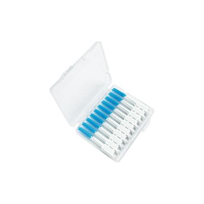 KHOGSBPSW Manual Toothbrush 40pcs Interdental Silicone Brushes Toothpicks Brush Between Teeth Silicone Toothpicks with Thread Cleaning Tools Toothbrush(Blue)