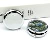 Hydrangea Hibiscus Iris Bird Pill Box Cute Round Pill Box 3 Compartment Decorative Pocket Purse Portable Mini Travel Medicine Tablet Vitamin Fish Oil Holder Organizer Pill Case view 4
