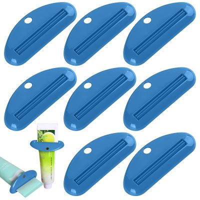 10er Pack Toothpaste Squeezer Dispensers, Multicolor Plastic Toothpaste Tube Squeezer Hanging Toothpaste Clips for Saving Toothpaste Facial Cleanser Creams Paint (Navy Blue)