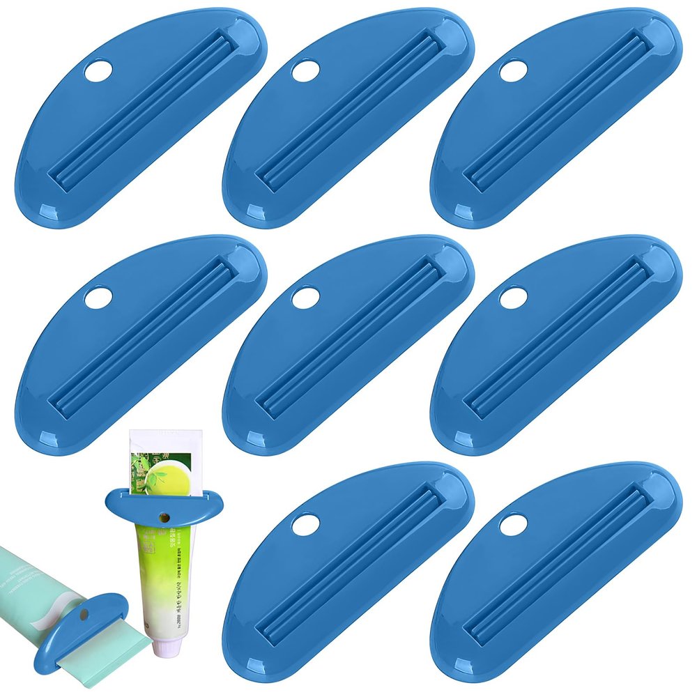10er Pack Toothpaste Squeezer Dispensers, Multicolor Plastic Toothpaste Tube Squeezer Hanging Toothpaste Clips for Saving Toothpaste Facial Cleanser Creams Paint (Navy Blue)