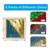 3 Packs Wall-Mounted Sequin Sensory Wall Frame, 13''x13'' Reversible Sequin Sensory Panel with Solid Wood Frame, Early Learning & Development, Ideal for Sensory Rooms, Therapy, Education, and Home Use view 2