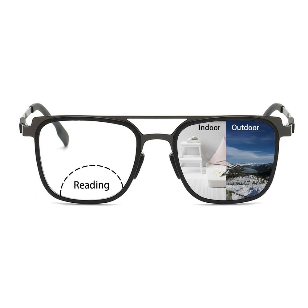 Myfeasy Bifocal Photochromic Reading Glasses Anti Blue Light UV Protectionoutdoor Glasses with Readers at Bottom Readers for Women