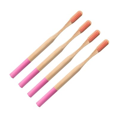 KHOGSBPSW Manual Toothbrush 4 Pcs Material Toothbrush Travel White Adults Toothbrushes Kraft Paper Packaging Toothbrush(Rosy)