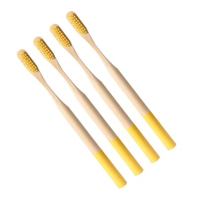 KHOGSBPSW Manual Toothbrush 4 Pcs Material Toothbrush Travel White Adults Toothbrushes Kraft Paper Packaging Toothbrush(Yellow)