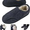 FIDSEJEONA Warm Plush Boots Men 8/Women 12, Shoes Seniors Men with Swollen Feet, Plush Warm Diabetic Shoes, Ultra-Light Breathable, for Foot Add Fat, Instep High, Diabetes view 4