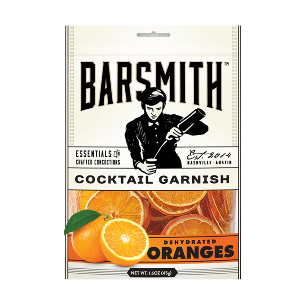 Barsmith Dehydrated Orange Slices (1.6oz) - Real Orange Garnish for Cocktails, Mocktails, Tea & Baking - Zesty Citrus Flavor - Pack of 12