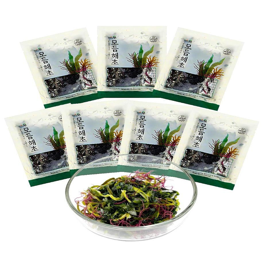 Nice Witchs Korean Dried Seaweed Salad Mix Assorted Seaweed Blend, Ready in Minutes, 7 Individual Packs (8g Each), Product of Korea Korean Wakame Salad Kit