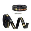 Graduation Ribbon Penta Angel 5 Yards Golden Congratulation Grad Satin Grosgrain Ribbon for Gift Wrapping Graduation Party Decoration (Black, 1cm) view 2