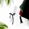 Graduation Ribbon Penta Angel 5 Yards Golden Congratulation Grad Satin Grosgrain Ribbon for Gift Wrapping Graduation Party Decoration (Black, 1cm) view 3