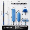 20ft High Ceiling Duster Kits with 5-12ft Heavy Duty Extension Pole - Fan Blade Cleaner, Cobweb Remover & Blue Window Squeegee Kit, Washable Dust Brush for High Roof and Glass Surfaces view 2