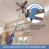 20ft High Ceiling Duster Kits with 5-12ft Heavy Duty Extension Pole - Fan Blade Cleaner, Cobweb Remover & Blue Window Squeegee Kit, Washable Dust Brush for High Roof and Glass Surfaces view 4