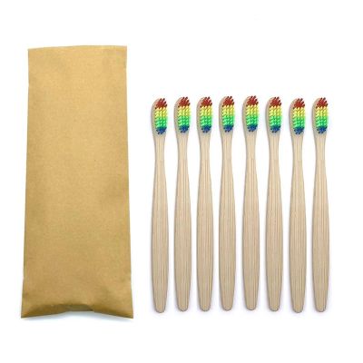 KHOGSBPSW Manual Toothbrush 8 Pcs Colorful Toothbrush Eco Soft Bristle Toothbrush Vegan Tooth Care Toothbrush(8PCS Rainbow Color)