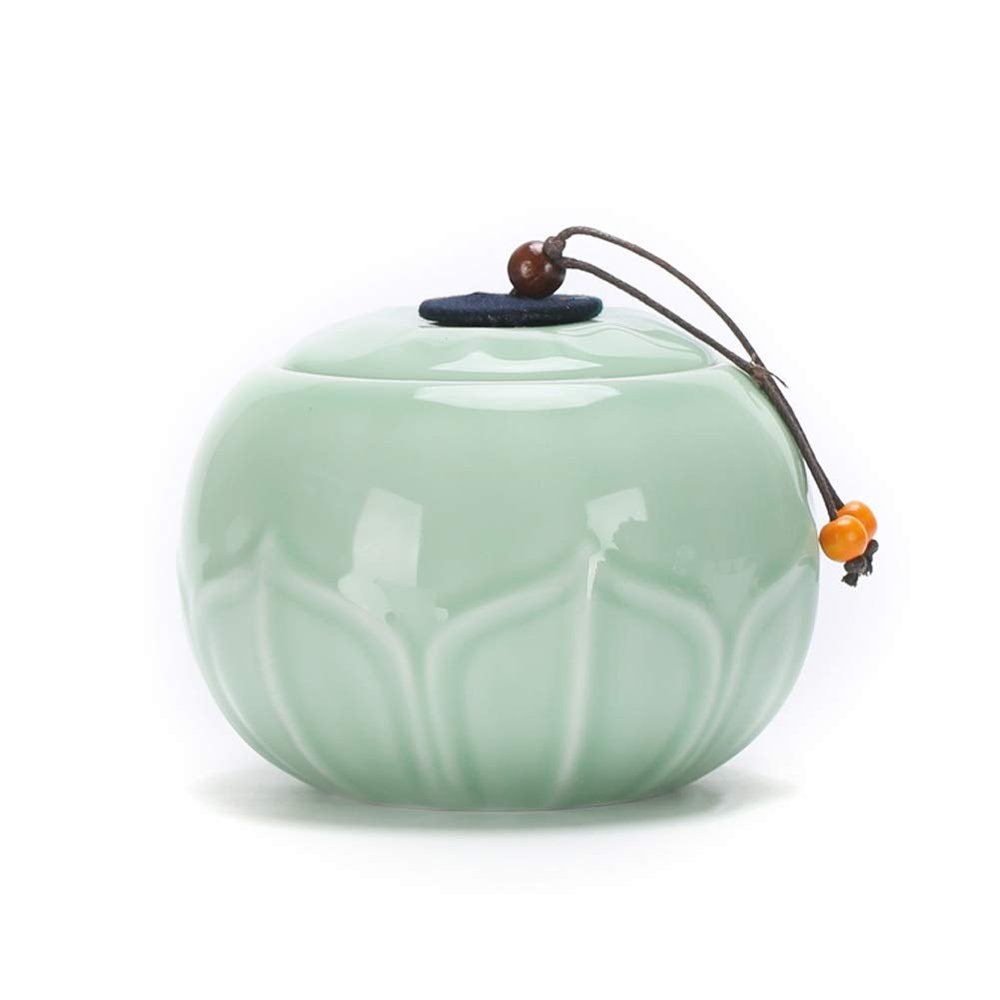 SDdPulse Small urn Urns for Ashes Small, Casket for Ashes Adult Sealed Against Moisture Ceramic Urn for Human Pet Ashes 10/23,Green-B