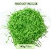 CIPOWM 12oz Easter Grass Shredded Paper Filler Basket Filler Green Crinkle Raffia Paper Filler for Easter Gift Wrapping Boxes Bags Basket Filling Party Supply(Green) view 2