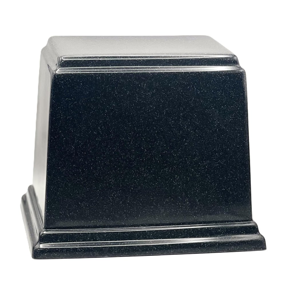 At Peace Memorials Ark Cultured Marble Cremation Oversized, (Charcoal) 300 CI TSA Approved Made in The USA