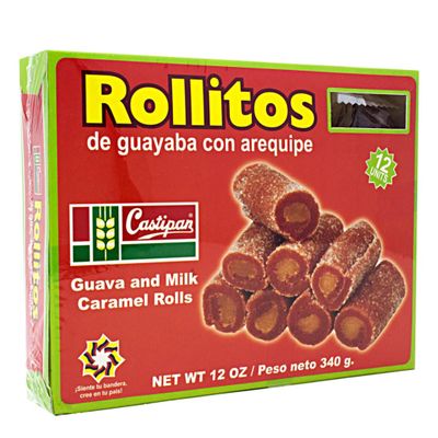 Rollitos de Guayaba con Arequipe Castipan - 12 oz - Guava and Dulce de Leche Pastry Rolls