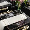 EcoQuality 10 inch Dinner Plates with Gold Rim Disposable, Elegant, Disposable, Versatile Plates for Everyday Use, and Special Occasions Stylish Tableware (40) view 2