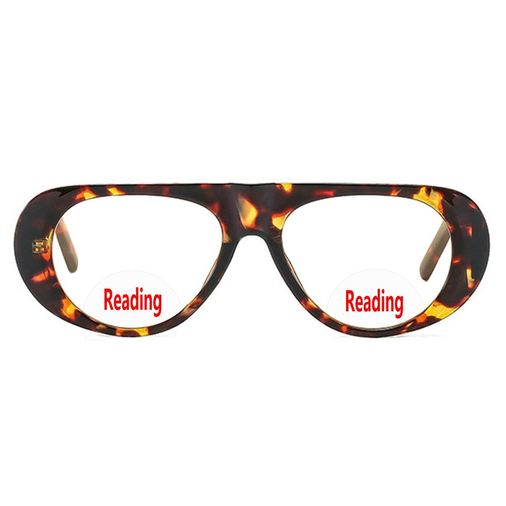 helena 2025 Oversized pilot bifocal Reading Glasses for Women men Fashion Blue Light Computer Glasses Stylish Reade (C2, 1.75, x)