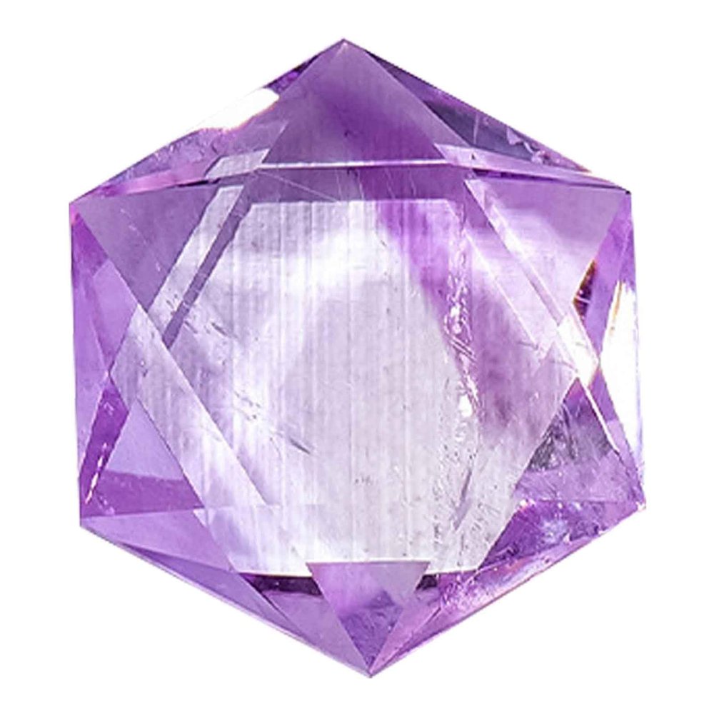 beisup Hexagram Star Natural Amethyst Palm Stone Natural Polished Pocket Massage Trouble Stone for Meditation Protection Encouragement Healing Gifts,0.98in2.5cm