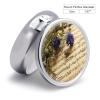 Music Sheet-1 Pill Box Cute Round Pill Box 3 Compartment Decorative Pocket Purse Portable Mini Travel Medicine Tablet Vitamin Fish Oil Holder Organizer Pill Case view 2