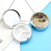 Music Sheet-1 Pill Box Cute Round Pill Box 3 Compartment Decorative Pocket Purse Portable Mini Travel Medicine Tablet Vitamin Fish Oil Holder Organizer Pill Case view 3