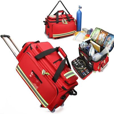 Portable First Aid Kit Bag, Large Capacity Outdoor Emergency Medical Duffle Bag, Medical Trolley Bag with Inner Dividers