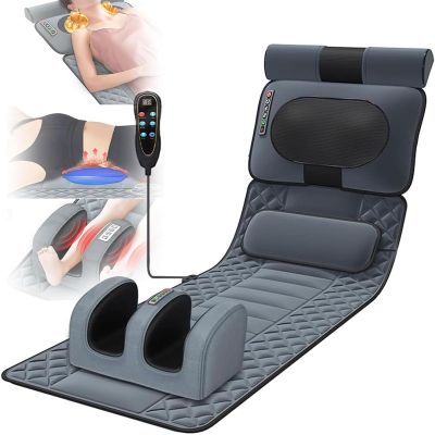 HGIYA Multi-Functional Massage Mattress,Full Body Massage Mat with Heat,Full Body Massager for Neck and Back,Lumbar Calf Muscle Relaxation,Foldable Storage