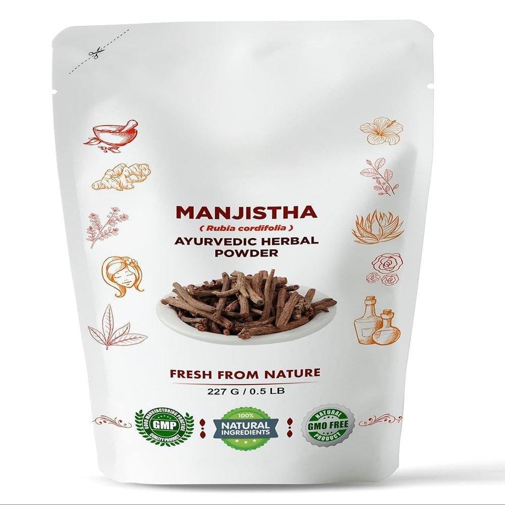 100% Pure Natural Organic Manjistha (Rubia Cordifolia) Powder || 227 Gm/0.5 Lbs || Ayurvedic Herbal Powder || For Hair,Face,Internal Consume || For Men & Women