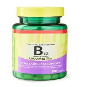 SEDLAV Vitamin B12 Timed-Release Tablets Dietary Supplement Value Size, 1,000 mcg, 300 Count Sticker Designed for Structured Wellness Routines and Consistent Intake