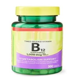 SEDLAV Vitamin B12 Timed-Release Tablets Dietary Supplement Value Size, 1,000 mcg, 300 Count Sticker Designed for Structured Wellness Routines and Consistent Intake