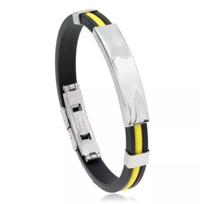 Waterproof Stainless Steel Detox Wristband-Yellow