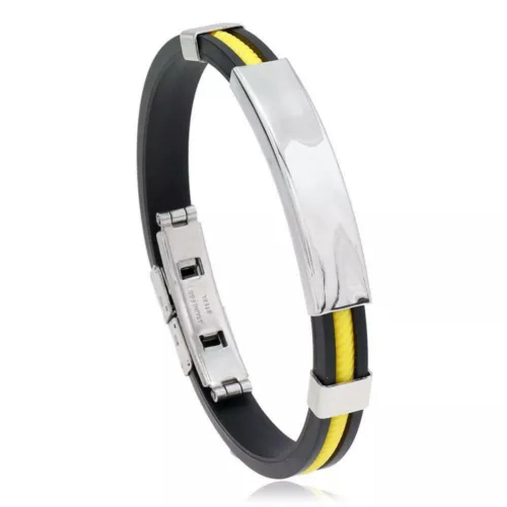 Waterproof Stainless Steel Detox Wristband-Yellow