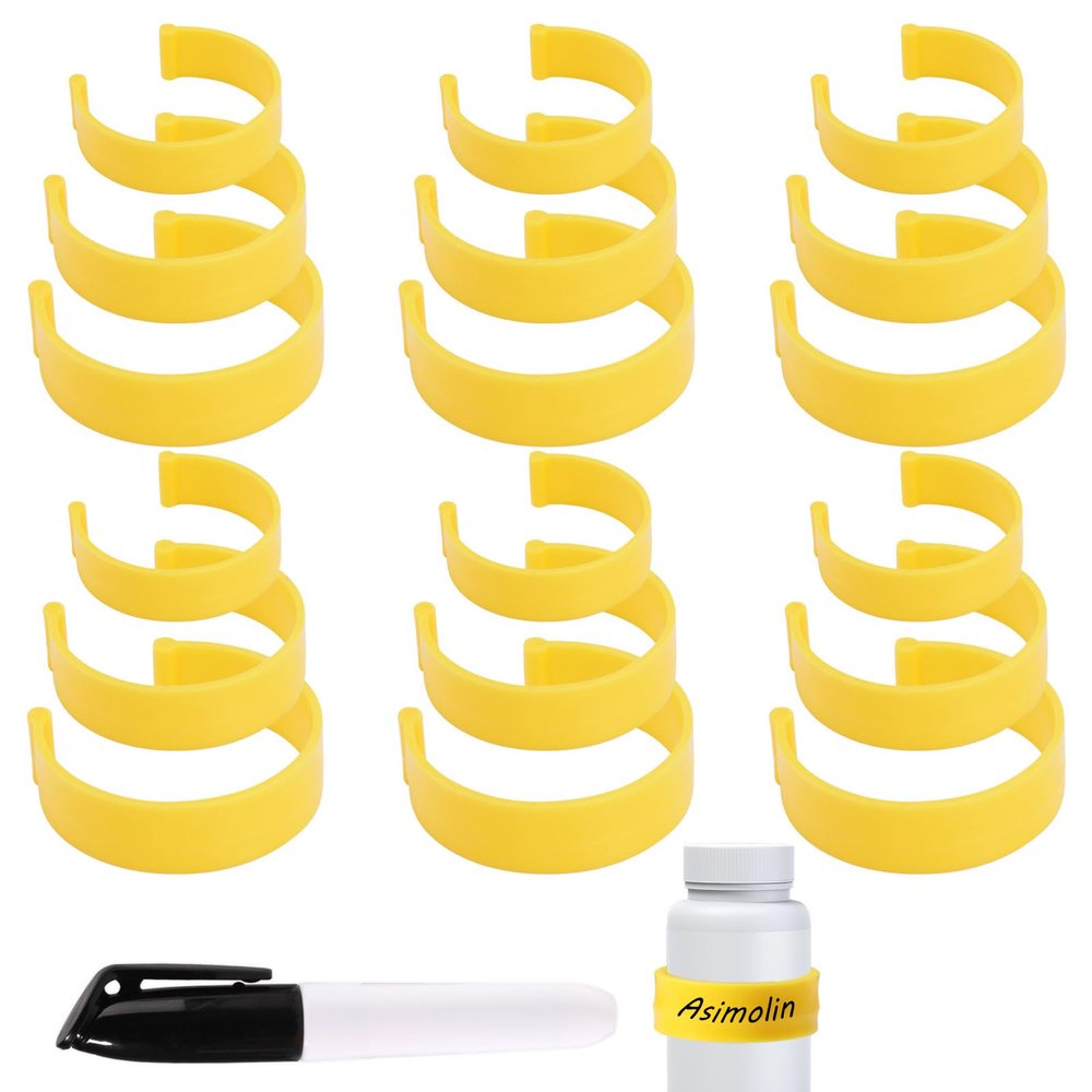 18pcs Clips for Pill Bottles, 3 Sizes Reusable Medicine Bottle Label Clips with Marker Pill Bottle Label Clips Medicine Bottle Clips Pill Organizer for Easy Medication Identification