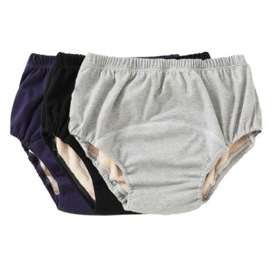 3 Pack Incontinence Underwear for Women Men,Adult Cloth Diapers Washable Leak Proof Underwear Reusable Home Care Incontinence Leakage Protective Panties Shields(A02,X-Large)