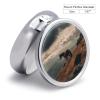 Horse Grazing on The Mountain Pill Box Cute Round Pill Box 3 Compartment Decorative Pocket Purse Portable Mini Travel Medicine Tablet Vitamin Fish Oil Holder Organizer Pill Case view 2